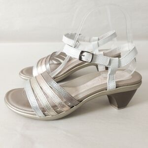 Naot Current Minimalist Colorblock Leather Strappy Sandals 37 Comfy Dressy Shoes